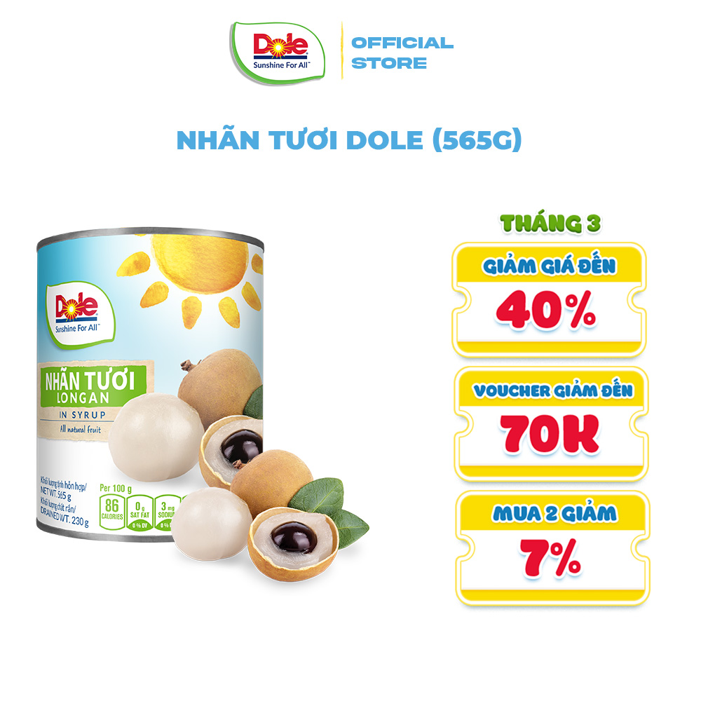 [MUA 1 TẶNG 1]Nhãn Tươi Dole (565g)