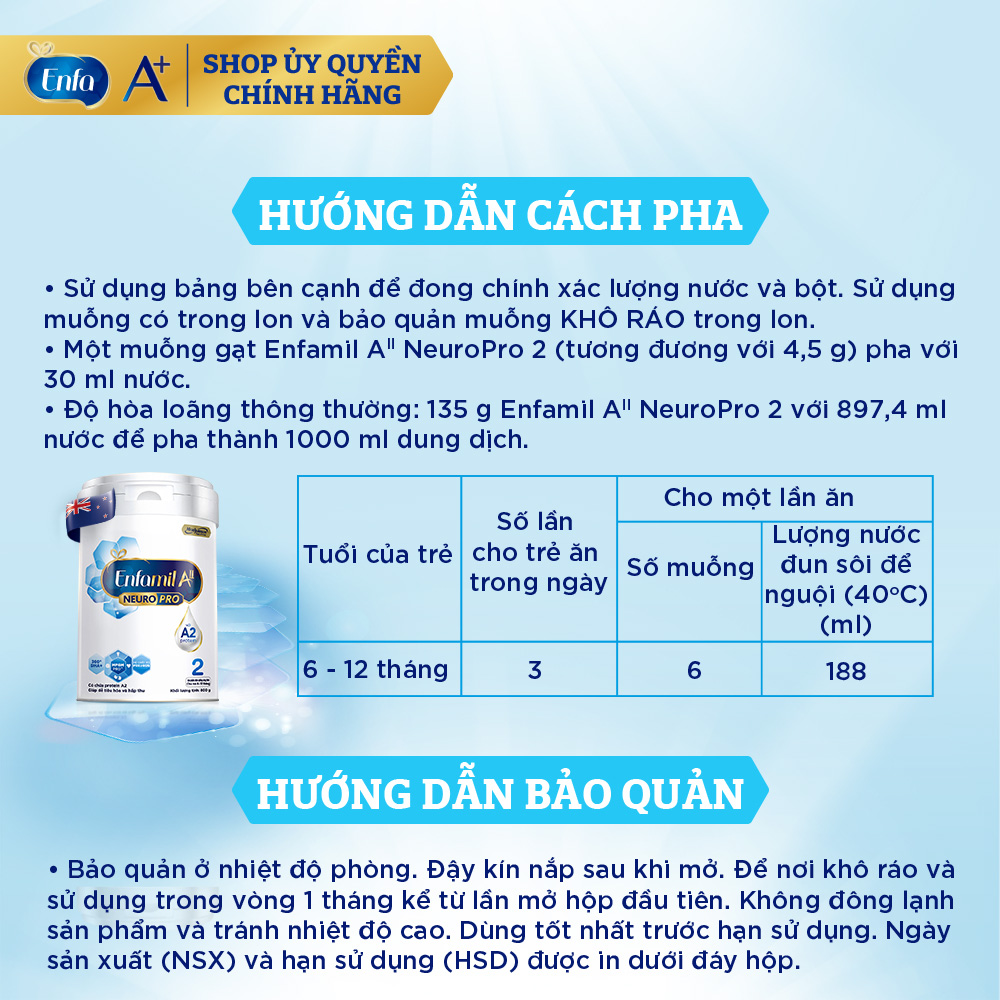 Sữa Enfamil A2 NeuroPro số 2 (800g)