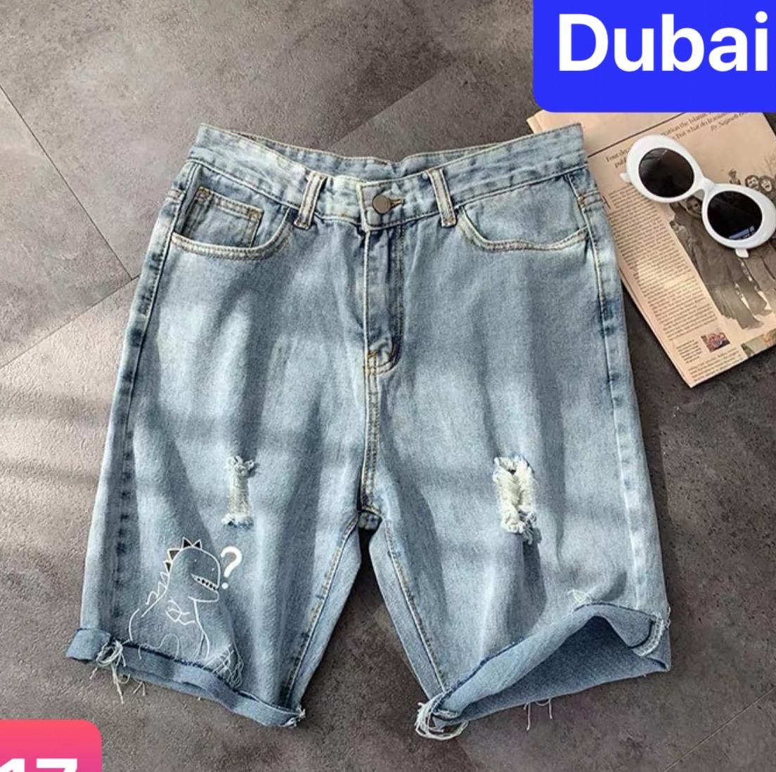 QUẦN SHORT SỌT LỬNG JEAN NAM CHẤT BÒ XANH ỐNG RỘNG KHỦNG LONG XÌ TEEN VIP HOT HÀN QUỐC CAO CẤP DB-717 - DUBAI FASHION