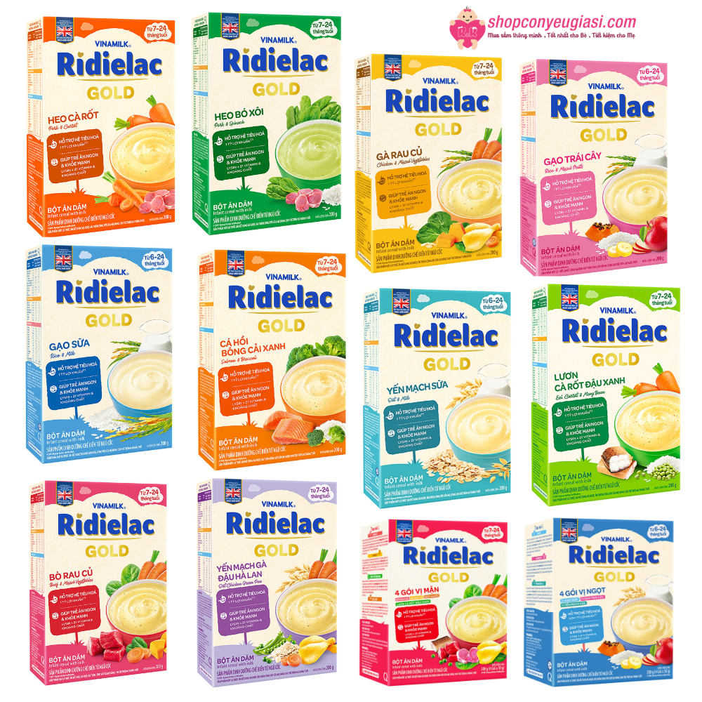 [HCM]Bột Ăn Dặm RiDielac đủ vị - Hộp Giấy 200g