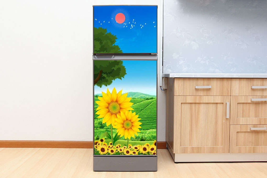 [HCM]Decal trang trí tủ lạnh mẫu Hoa Mặt Trời số 1