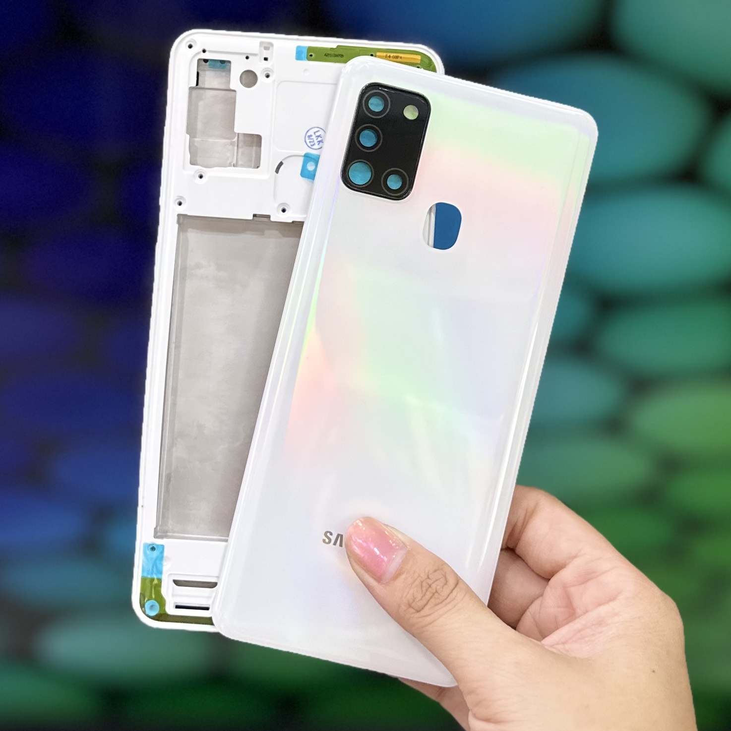 Vỏ bộ Samsung A21s (Kính camera , khai sím , sườn , lưng) Zin chất lượng tốt