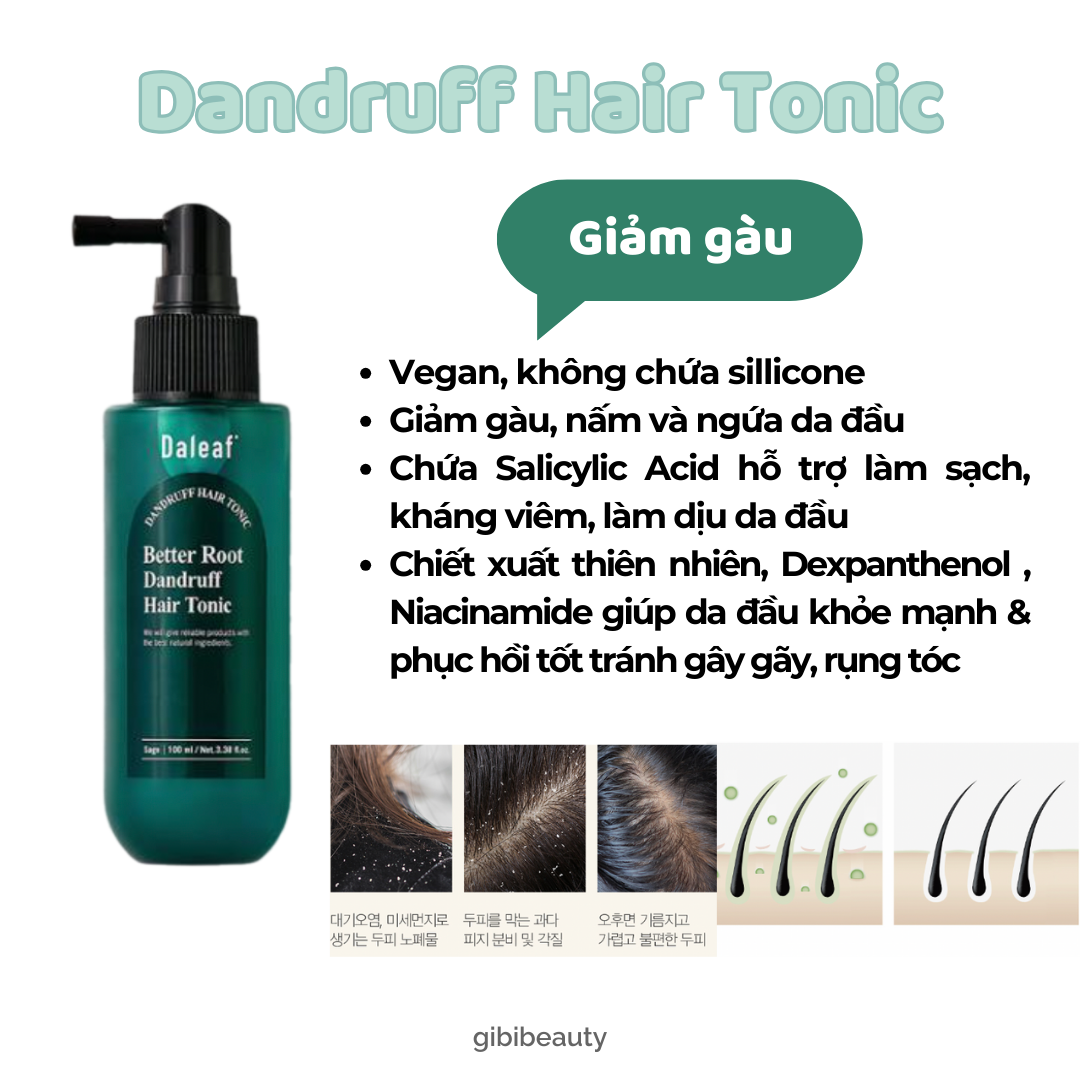 Xịt dưỡng chân tóc DALEAF Better Root Hair Tonic