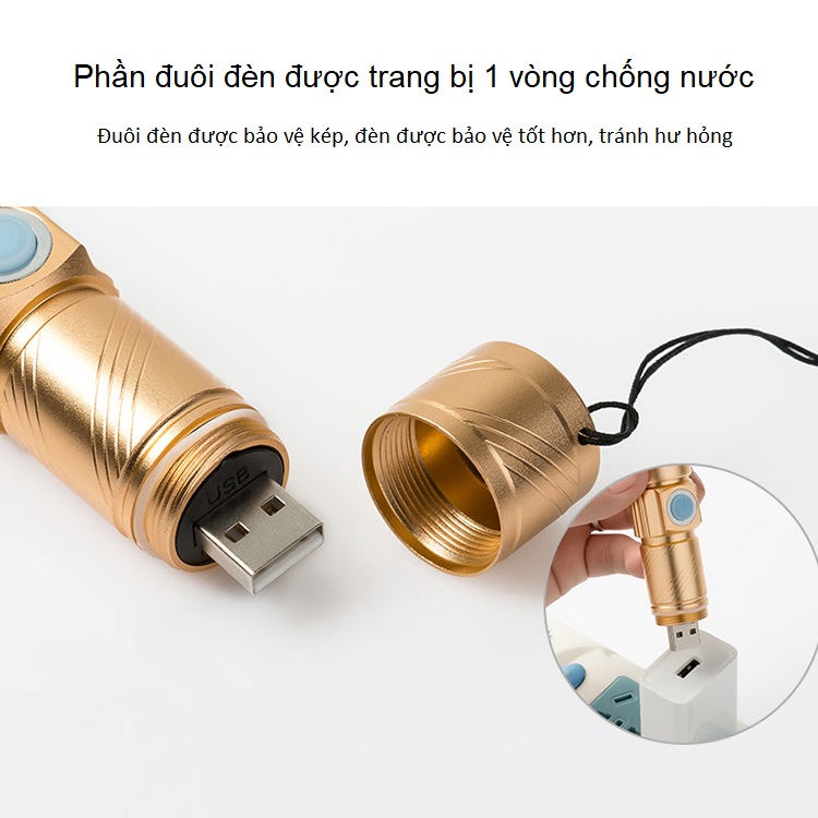 Mini portable USB rechargeable flashlight HN-Q5
