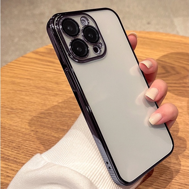[ỐP LƯNG BẢO VỆ CAMERA] iPhone 15/ 15 Plus/ 15 Pro/ 15 Pro Max/ iPhone 14/ 14 Plus/ 14 Pro/ 14 Pro Max/ iPhone 13/ 13 Pro/ 13 Pro Max Silicon trong viền màu hiệu Sulada