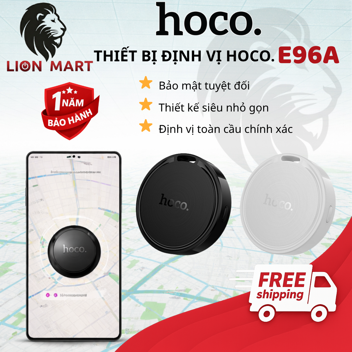 Định vị thông minh Hoco E96A cho Android, thiết bị định vị xe máy, ô tô, hỗ trợ tìm kiếm chìa khóa, ví tiền thú cưng – Bảo hành 1 năm