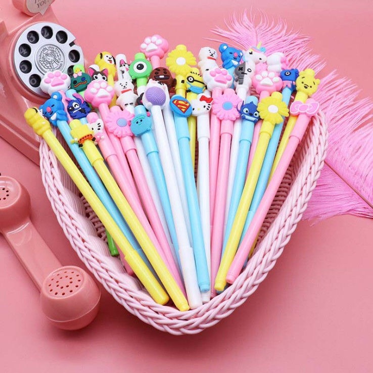Combo 100 Bút Gel Mực Nước Mực ĐEN - XANH - TÍM