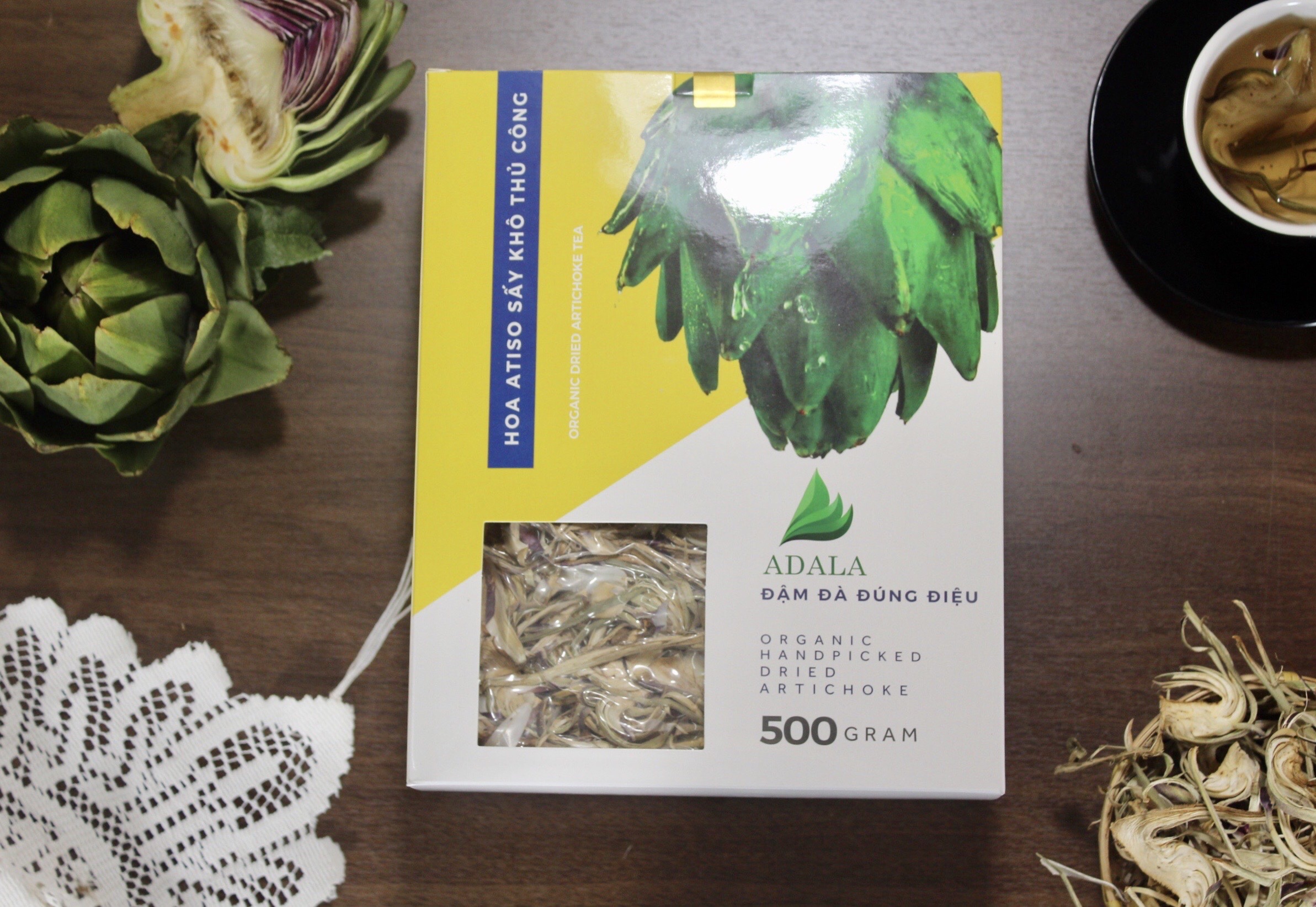 BÔNG ATISO ADALA HỮU CƠ SẤY KHÔ 500 GRAM ( HÀNG VIỆT NAM CHÍNH HÃNG )