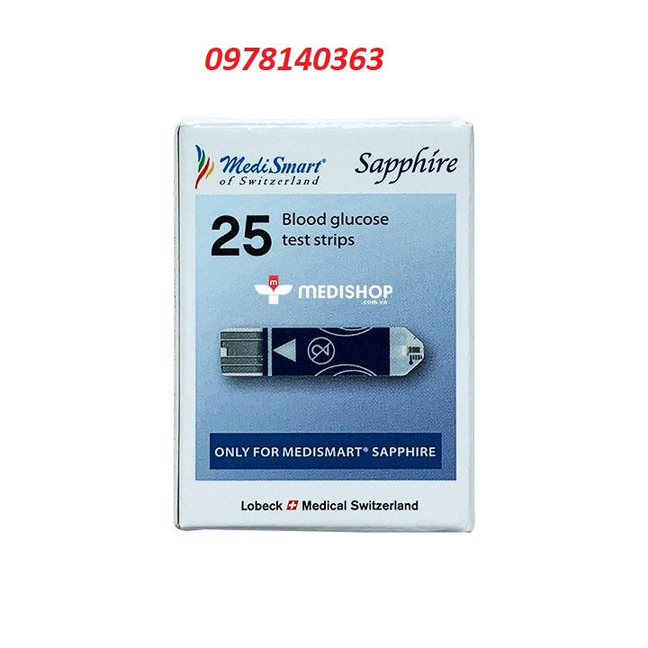 Que thử tiểu đường, đường huyết medismart sapphire
