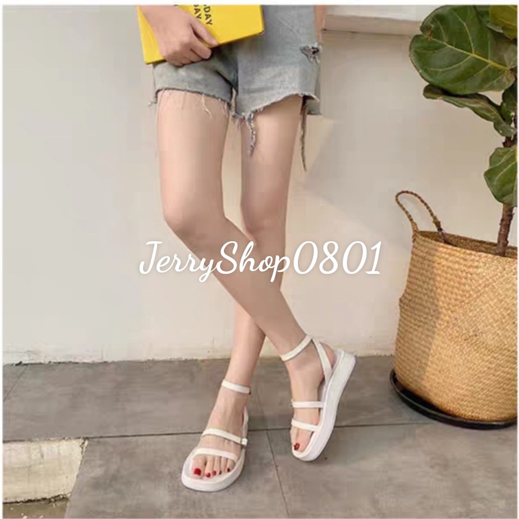 Sandal nữ cao 2p ĐẾ BÁNH MÌ 2 DÂY NGANG MẢNH siêu xinh