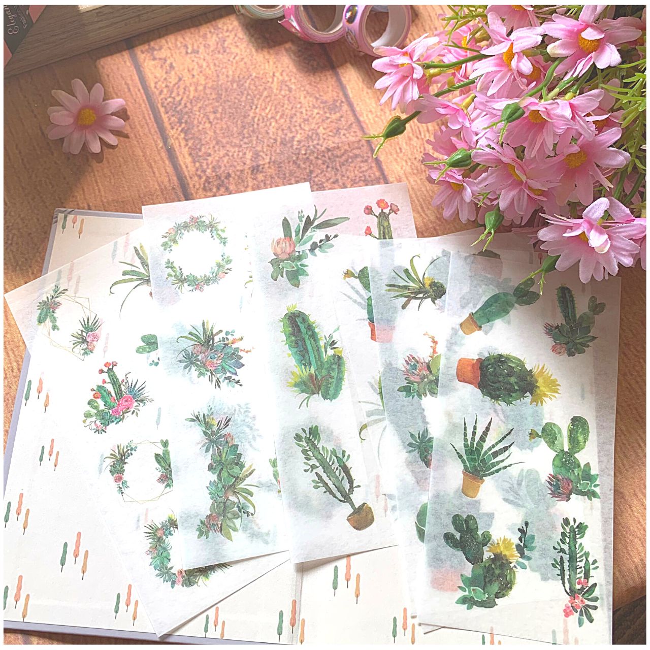[HCM]Bộ 6 Tấm Sticker Cây Hoa Mini (8x16 cm )