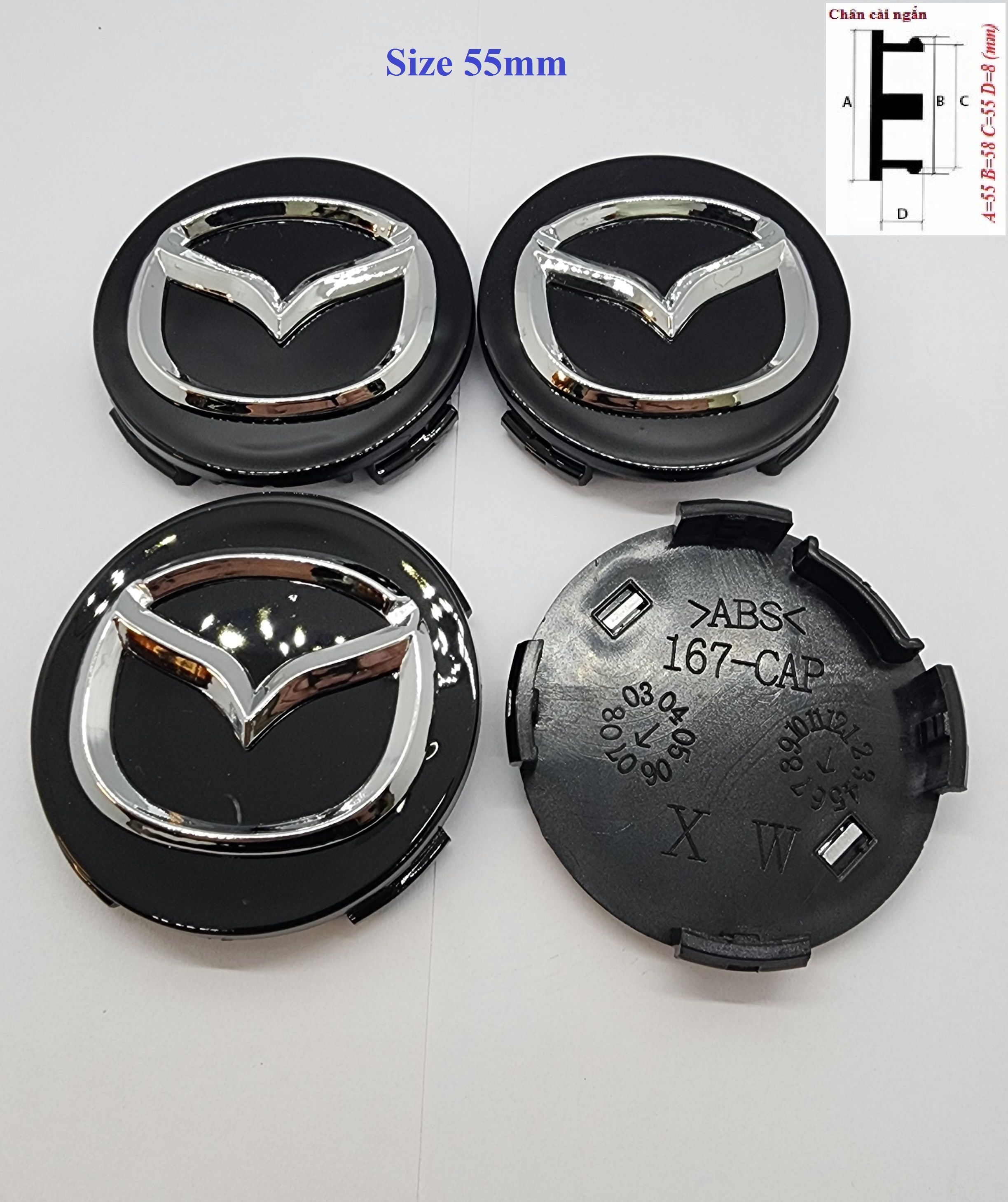 Nắp chụp mâm MAZDA (Chụp Lazang) Size 57mm