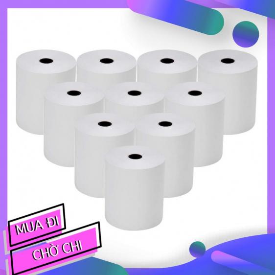 [HCM]Giấy in nhiệt Oji K80 Phi 65mm (10 Cuộn)