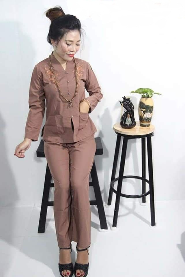 ĐỒ LAM ĐI CHÙA NỮ - MẪU BÀ LAI (VẢI KATE)