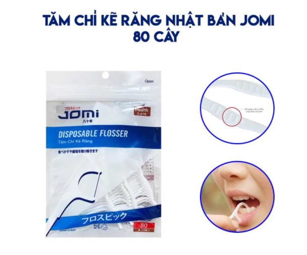 [80 cây] Tăm Chỉ Kẽ Răng Nhật Bản Jomi