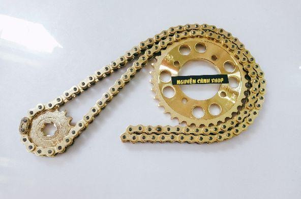 Bộ nhông sên dĩa vàng xe wave xe dream