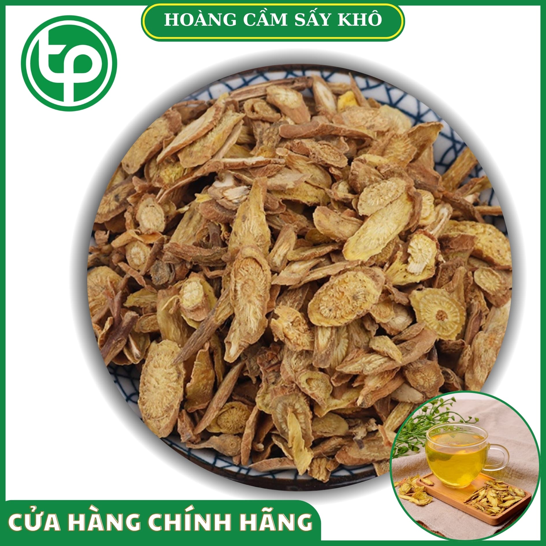 [HOT] Hoàng cầm sấy khô 500g - Thảo Dược Tấn Phát - Trà sạch thơm cao cấp