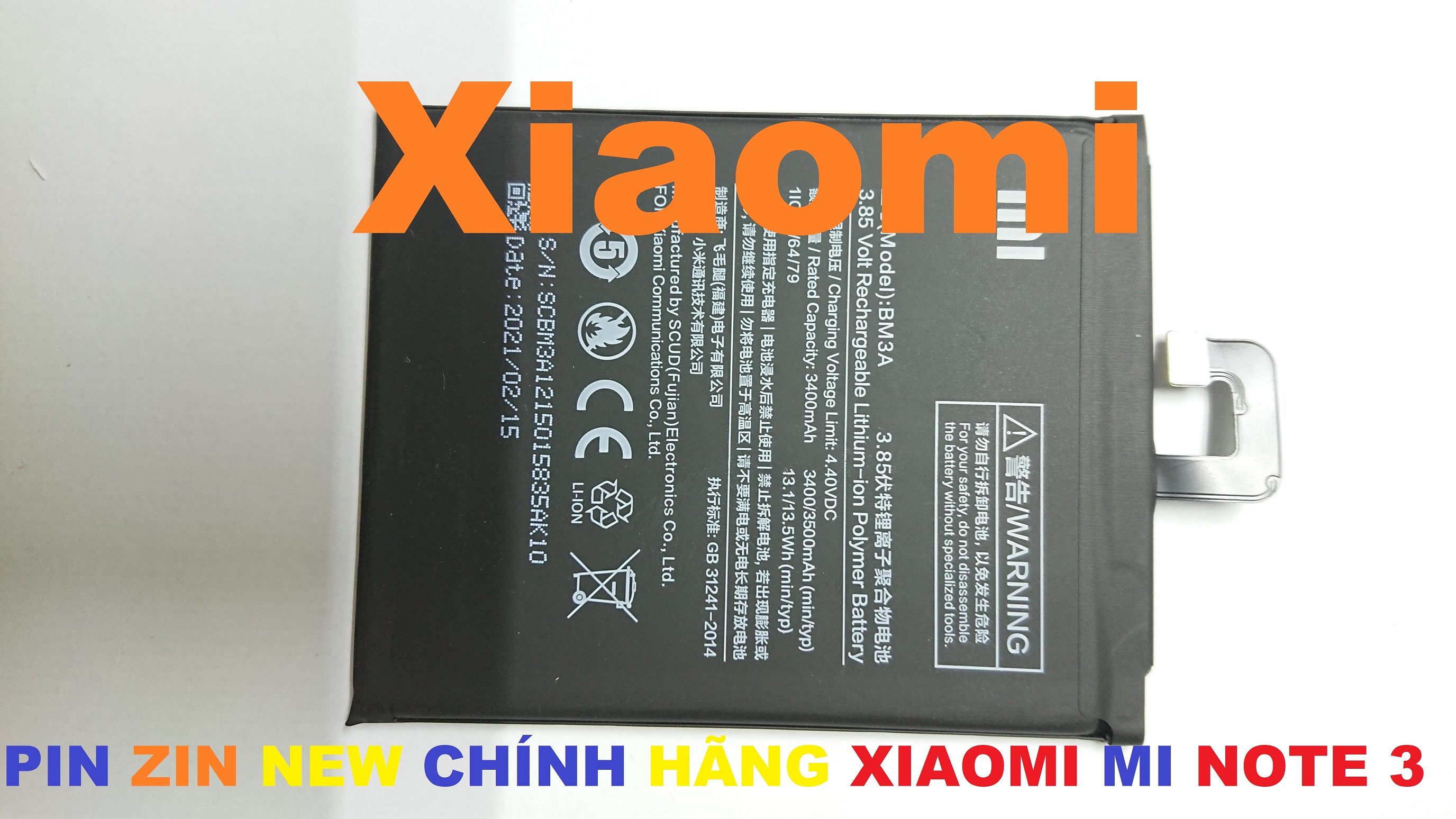 PIN ZIN NEW CHÍNH HÃNG XIAOMI MI NOTE 3-BM3A