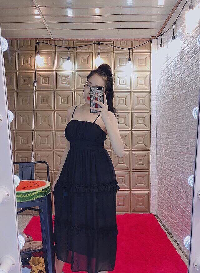 Đầm Maxi Voan 2 Dây Dài Đi Biển có mút ngực hàng bao chuẩn lđ1019267
