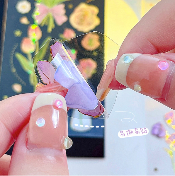 Sticker Hoa Lá tự cắt trang trí sổ tay DIY