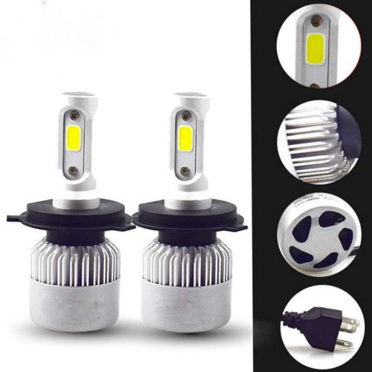 Đèn pha led x7 h4 3 tim quạt tản nhiệt