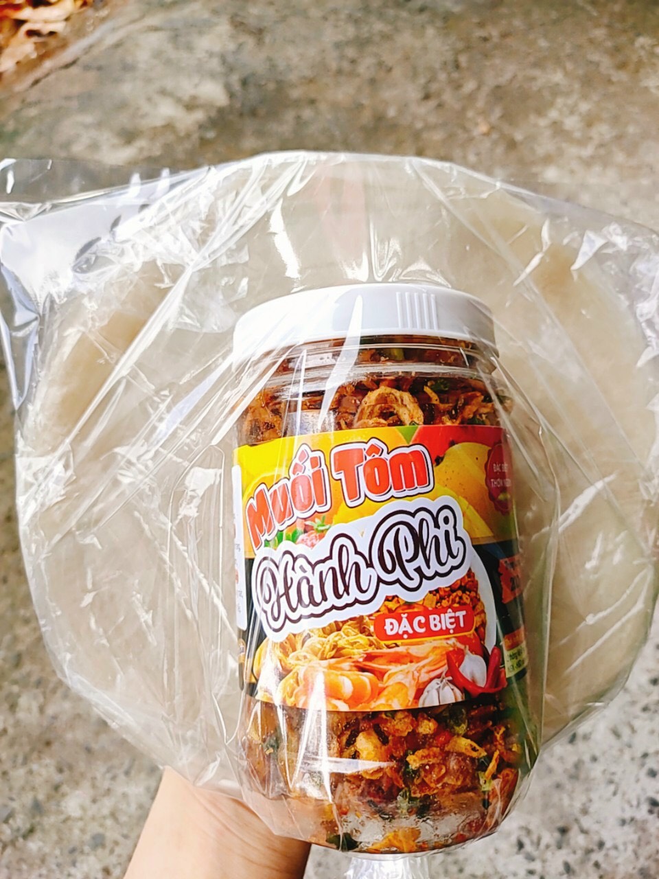Set bánh tráng phơi sương muối bò , muối tôm hành phi 600g