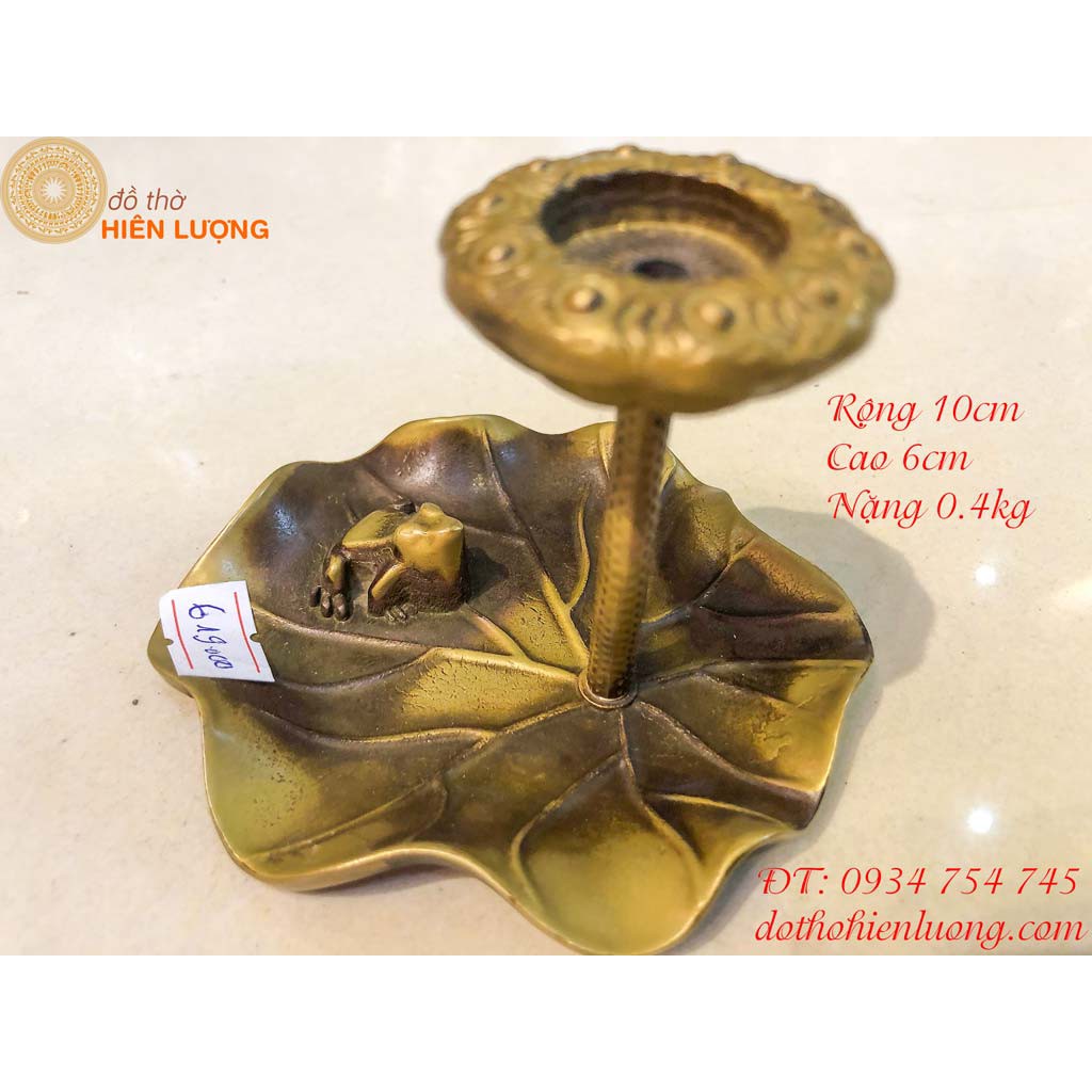 Copper lotus leaf incense burner