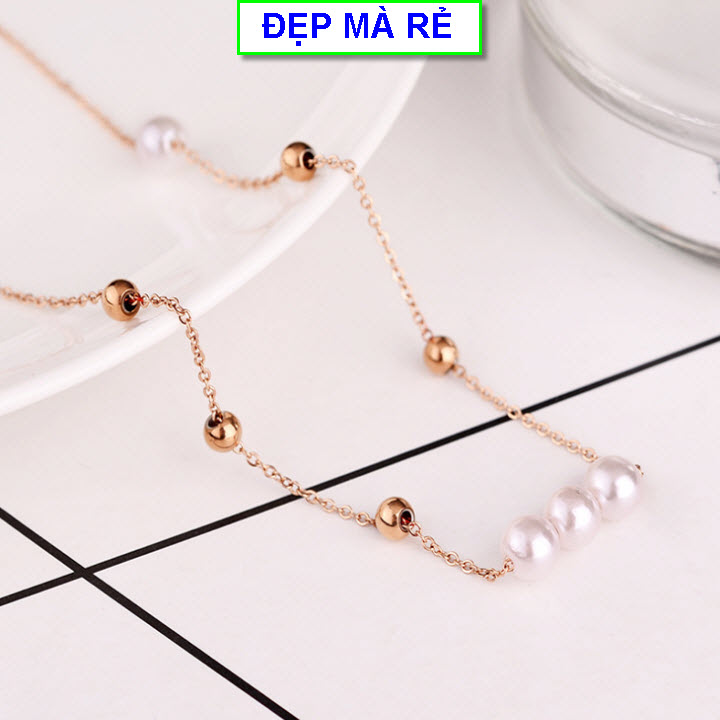 Pearl chain female titanium stylized cute-the standard titanium color beautiful ball-Orange link 1 Đổi 1 if black and rust