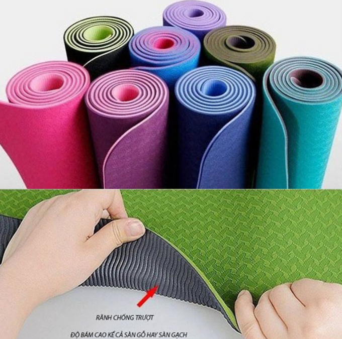[HCM]Thảm Yoga 2 Mặt Cao Cấp ( Giao Màu Ngẫu Nhiên )
