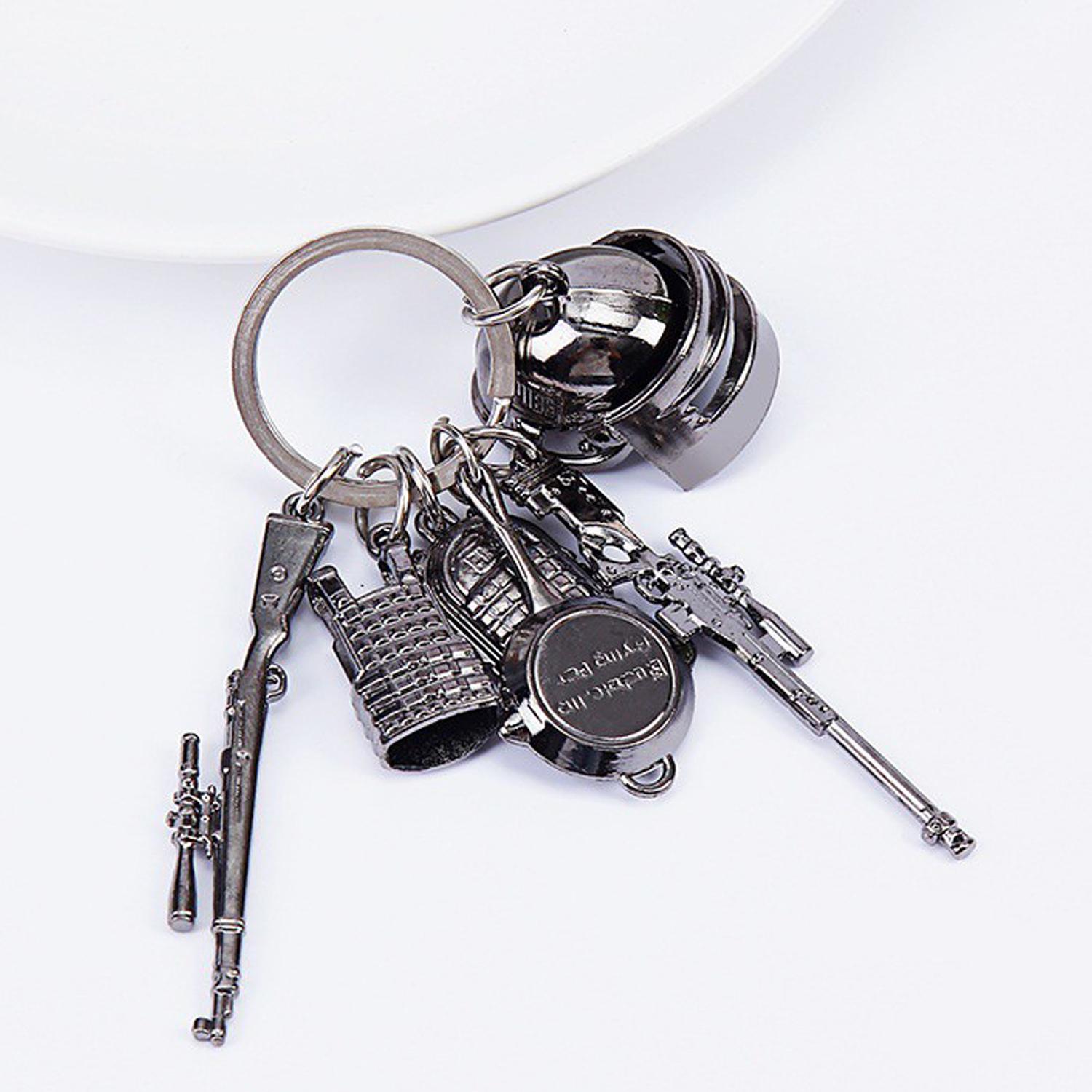 Bộ 6 Móc Khóa Pubg Mini Coper (Ka98  chảo  nón 3  balo 3  giáp 3  Awm )