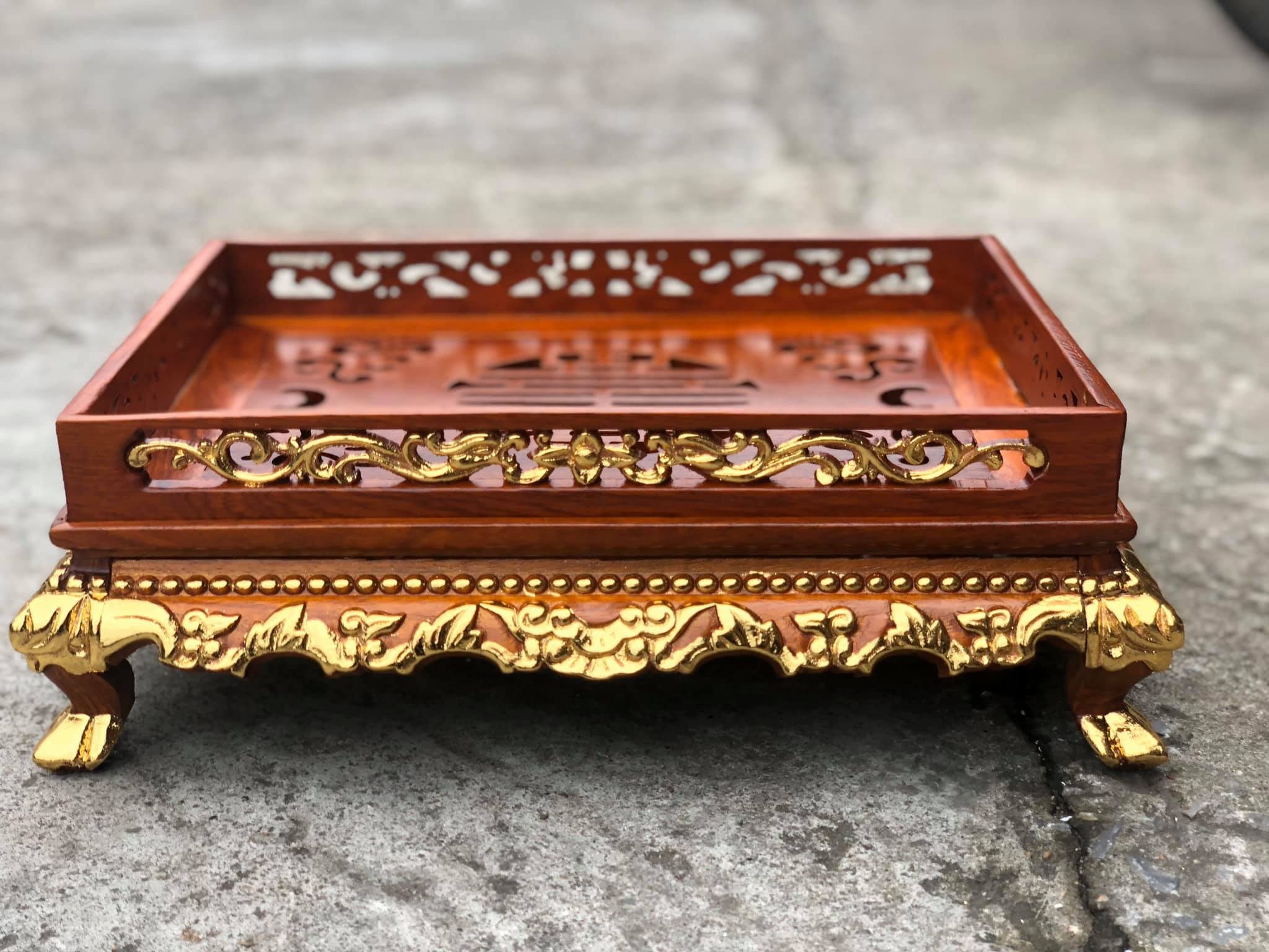 Khay Trà Gỗ Hương Thếp Vàng cỡ khay 38x28 cao cấp