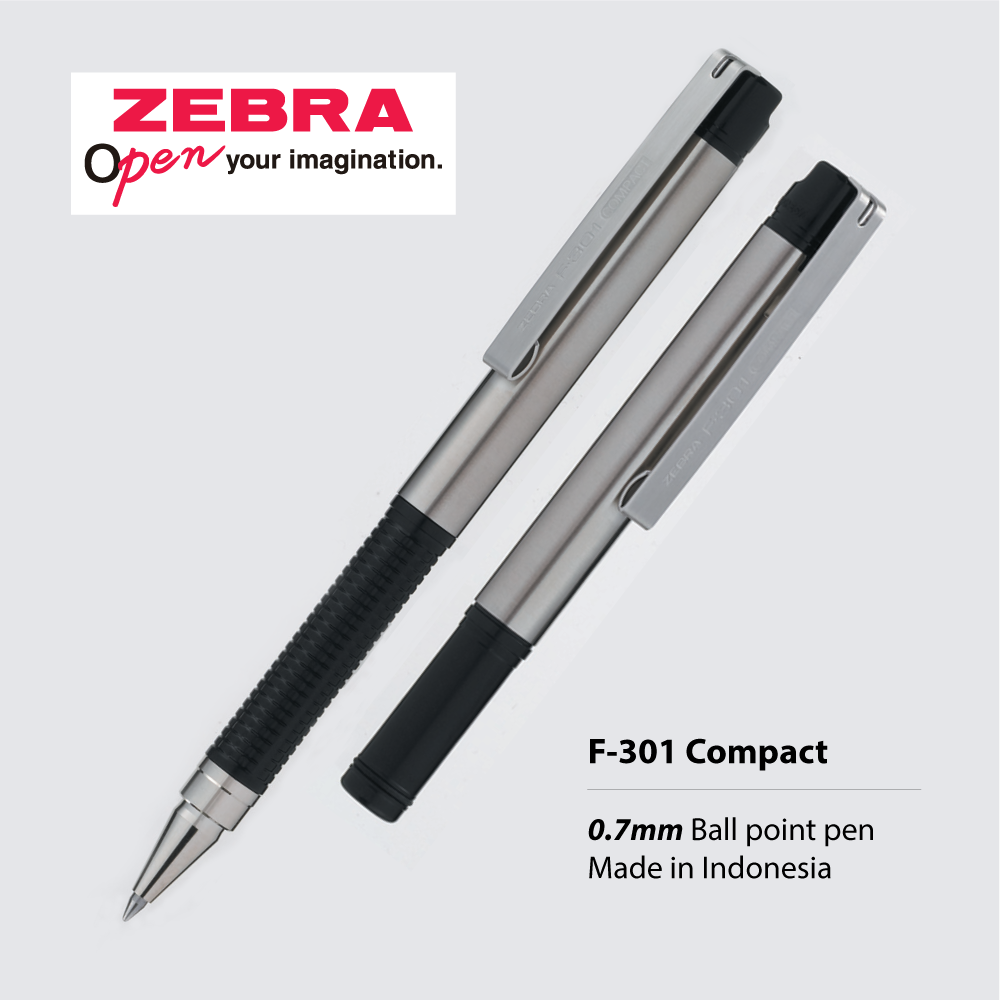 Bút Bi Cao Cấp ZEBRA PEN F.301 Compact 0.7mm – Mực Xanh, Thân Kim Loại Bền Đẹp, Viết Mượt Nét Đậm, Nhẹ 12.3g, Bút Bi Văn Phòng/Ký Tên, Hàng Chính Hãng