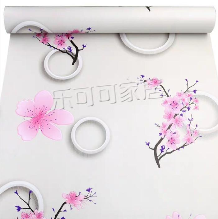Cuộn 5m decal giấy dán tường cành hoa đào khổ 45cm keo sẵn