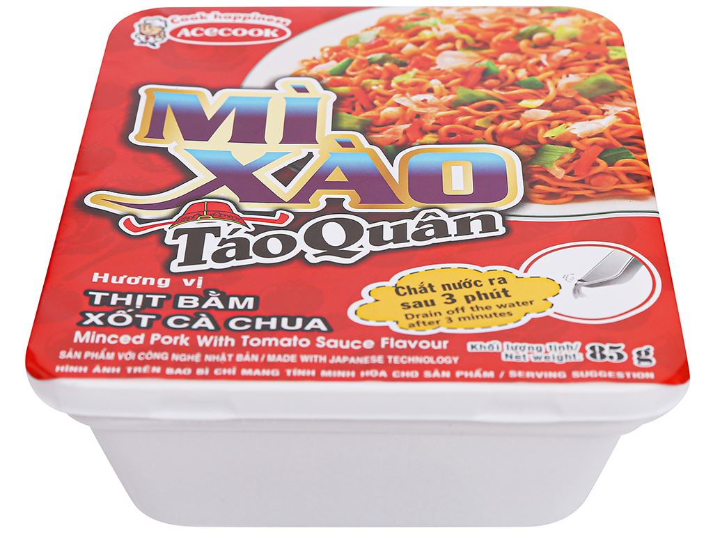Mì xào táo quân thịt bằm sốt cà chua khay 85g - bat muoi