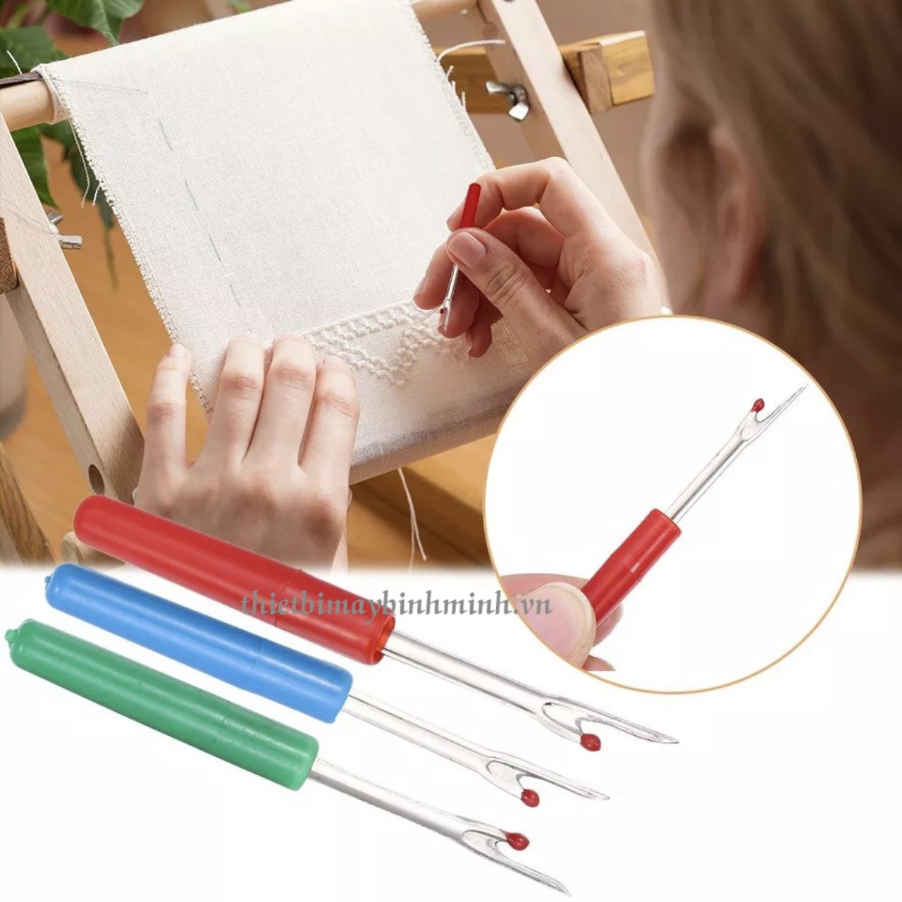 Rạch khuyết gỡ chỉ (nắp nhựa) dùng trong ngành may mặc