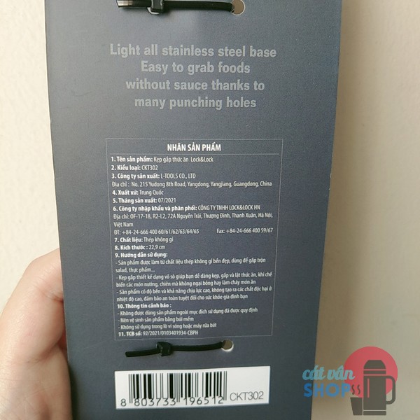 Kẹp gắp thức ăn bằng inox của Lock&Lock CKT302