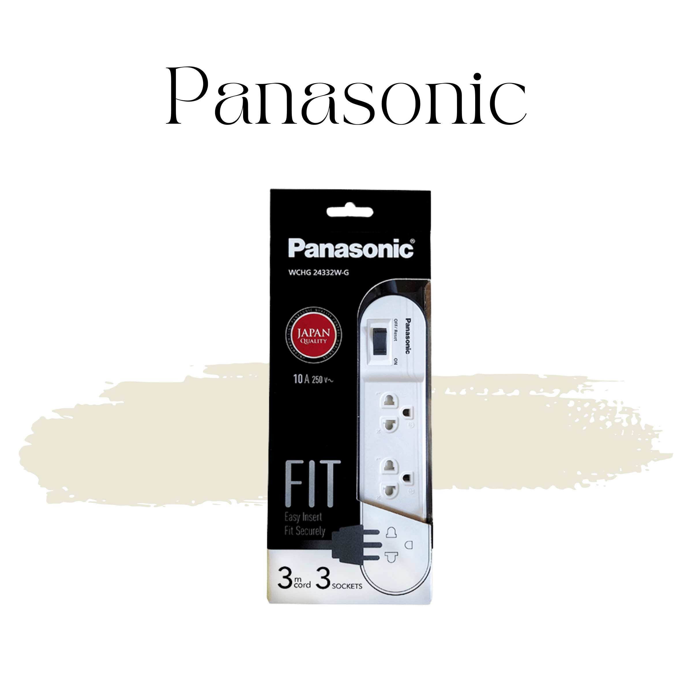 Ổ cắm có dây - 3 ổ cắm 3 chấu có công tắc wchg24332w panasonic