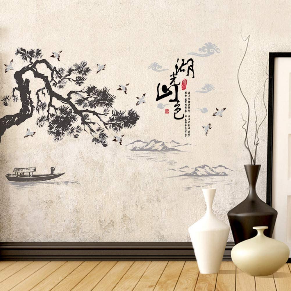 Decal dán tường tết tranh núi sơn thủy