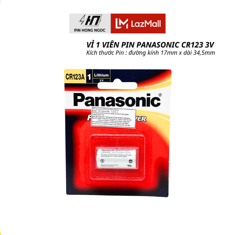 Pin CR123 ( CR123A ) Lithium 3V Panasonic - Hàng Chính Hãng
