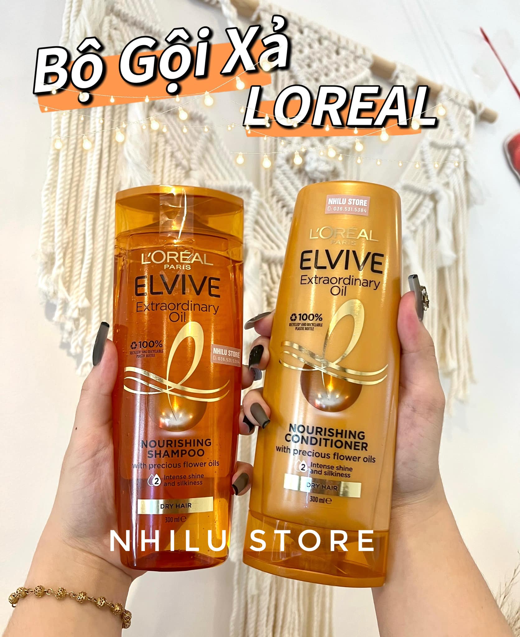 Gội xả Siêu Mềm Mượt L’Oreal Paris Elvive Extraordinary Oil ( Bill Úc )