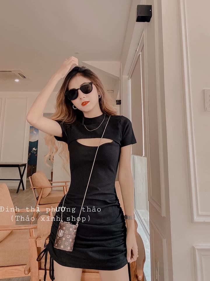 [Yến Trần] Váy Body - Đầm Body Khoét Ngực Rút Hông Sexy