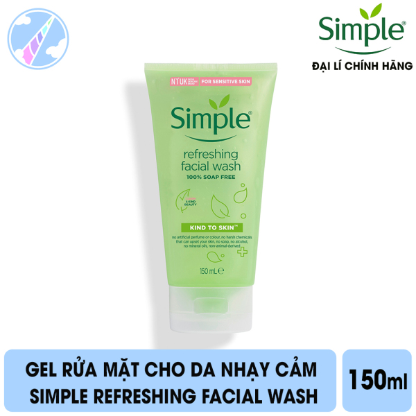 Gel Rửa Mặt Cho Da Nhạy Cảm Simple Refreshing Facial Wash 150ml