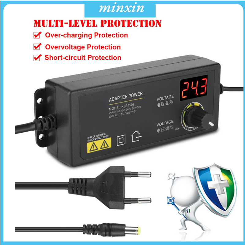 3-36V Wide Range Adjustable Power Adapter Anti-interference 60W 1.7A AC DC Adapter