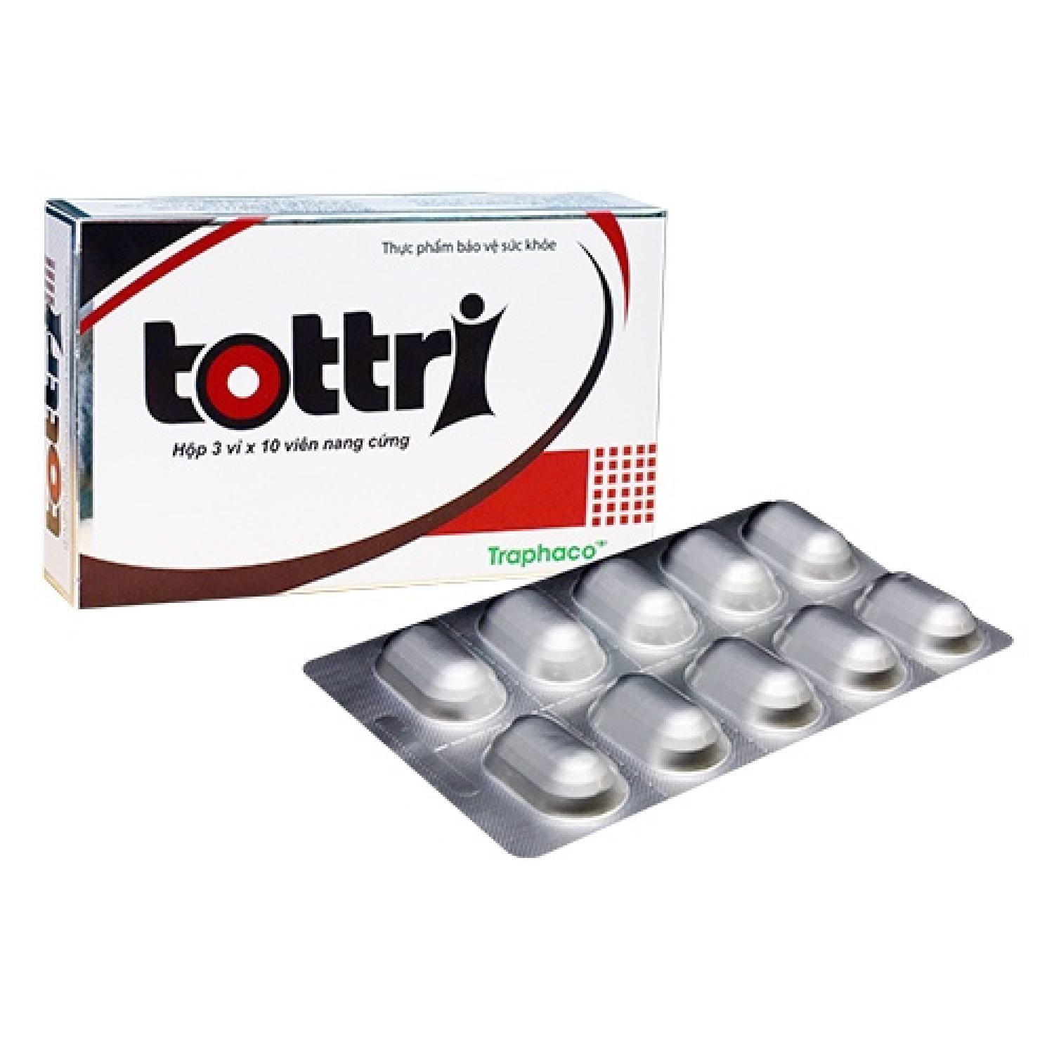 Tottri - traphaco - cải thiện trĩ trong 10 ngày- hộp 30 viên, 15 gói