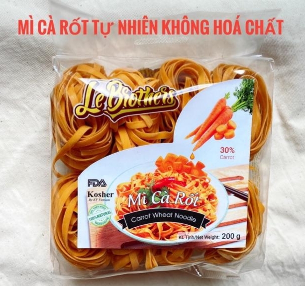 Mì rau củ🥕 cà rốt🥕 làm từ 100% rau củ sạch/không phẩm màu/không hóa chất/khối lượng 200g/bún khô duy anh food