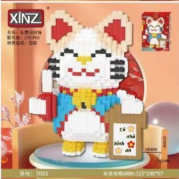Bộ đồ chơi lắp ráp xếp hình non Lego Mèo thần tài, Ông địa thần tài năm mới - Xếp hình Mèo Thần Tài nhiều mẫu dễ thương