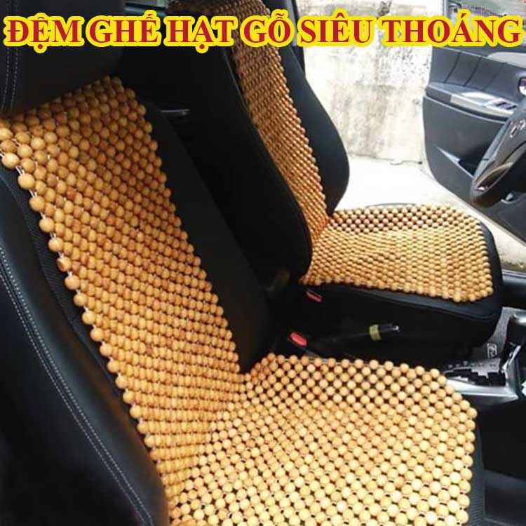 Đệm Lót Ghế Ô tô Hạt Gỗ Thông - Đệm Cài - Tấm Lót Ghế Xe Ô Tô Hạt Gỗ - Massage Thông Thoáng