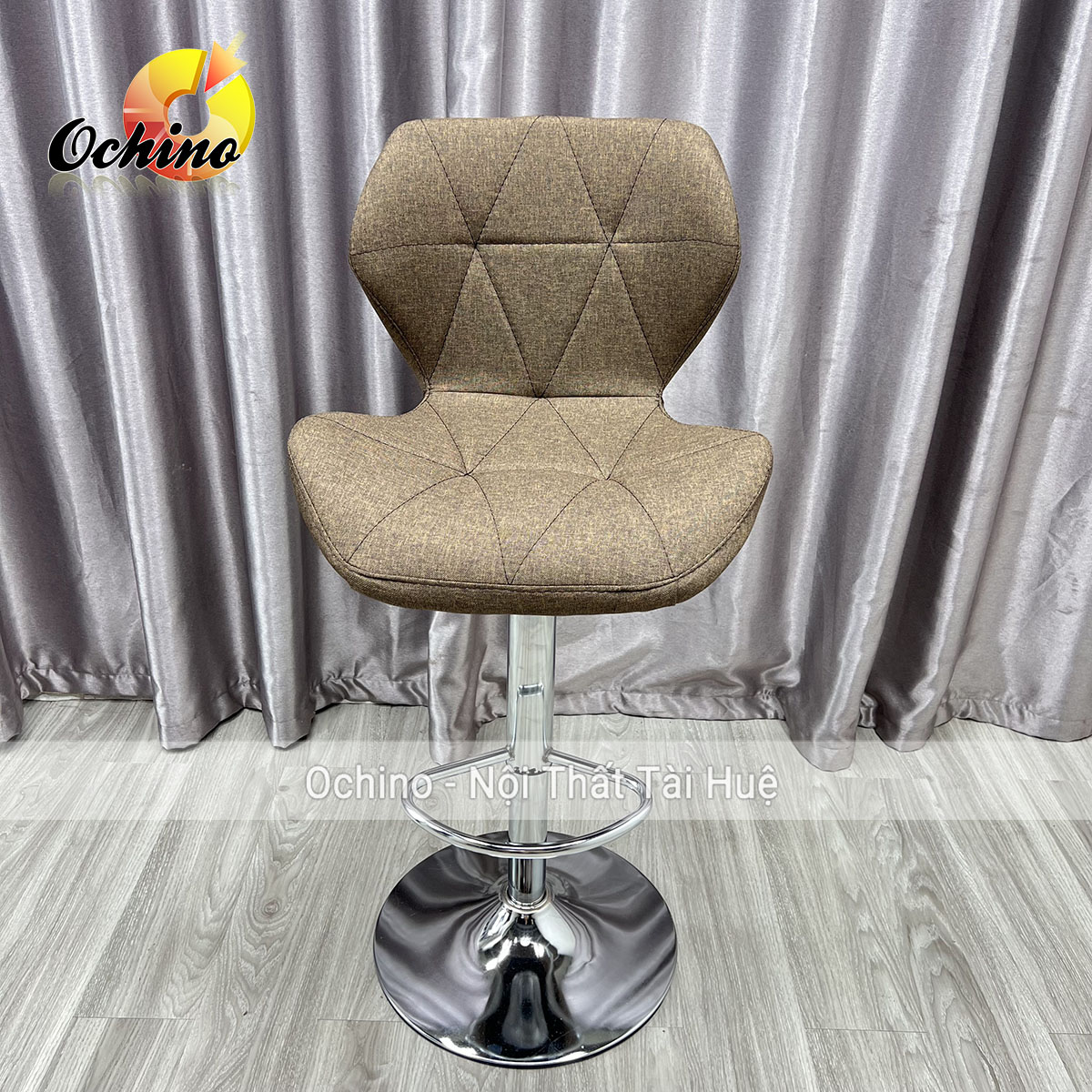 (FREE SHIP) Ghế Trang Điểm, Ghế Makeup, Ghế BAr, Ghế Chụp Hình, Ghế Quầy bar, Ghế Livestream Mẫu Kim Cương Bọc Da Cao Cấp (Xoay 360 Và Nâng Lên Hạ Xuống Từ 60-80cm)