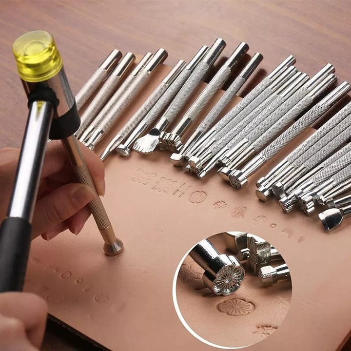 Khắc da - đục da họa tiết 20 món - dụng cụ làm đồ da thủ công