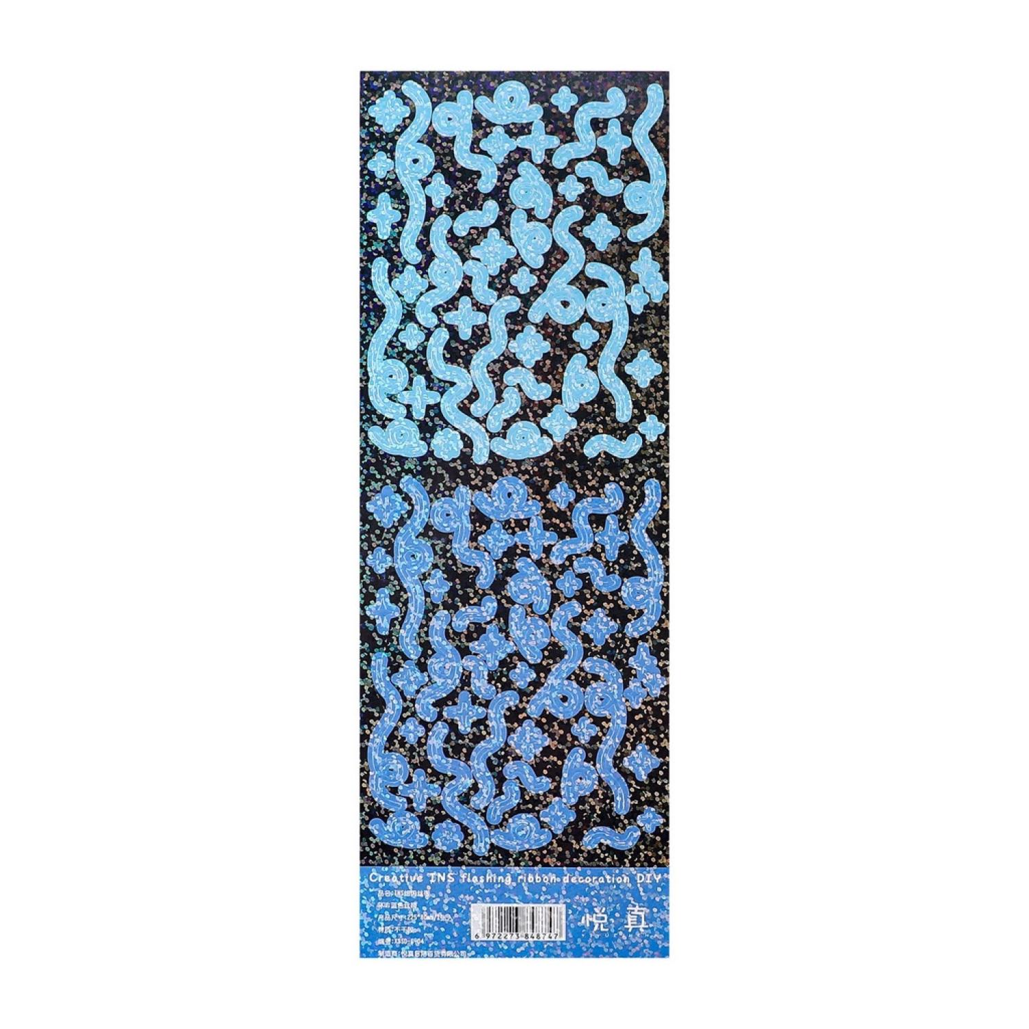 Tấm Sticker Ruy Băng Bling Bling Lấp Lánh Mỏng Decor Toploader